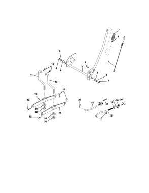 Lift Assembly Diagram and Parts List for 917272054  Craftsman Lawn Tractor