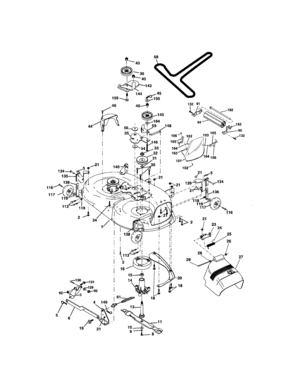 Mower Deck Diagram and Parts List for 9172736401  Craftsman Lawn Tractor