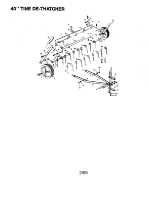 40" Tine De-thatcher Diagram and Parts List for 486243132  Craftsman Lawn Tractor