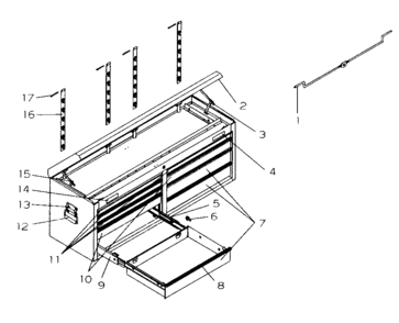 Tool Chest Diagram and Parts List for 706593812  Craftsman Tool Stand & Cart