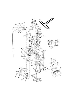 Mower Deck Diagram and Parts List for 917272660  Craftsman Lawn Tractor