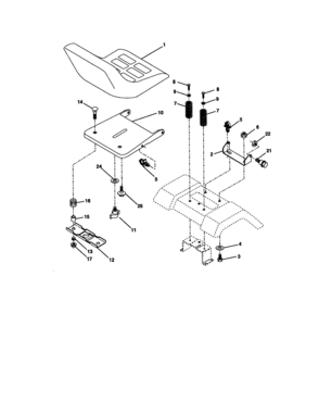 Seat Assembly Diagram and Parts List for 917271630  Craftsman Lawn Tractor