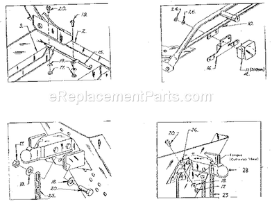 Wheel Platform Assembly Diagram and Parts List for 75885  Craftsman Lawn Tractor