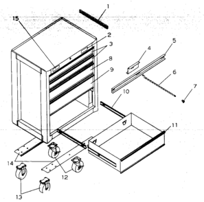 Chest Diagram and Parts List for 706619273  Craftsman Tool Stand & Cart