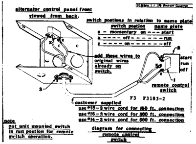 Connecting Remote Control Switch Diagram and Parts List for 5803183-2  Craftsman Engine