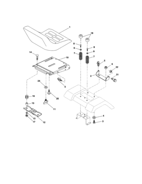 Seat Assembly Diagram and Parts List for 9172736401  Craftsman Lawn Tractor