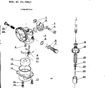 Carburetor Diagram and Parts List for 271798810  Craftsman Trimmer