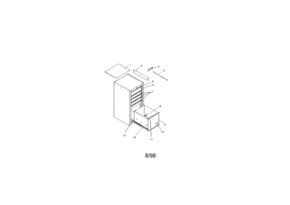 6 Drawer Professional Side Cabinet Diagram and Parts List for 706650962  Craftsman Tool Stand & Cart