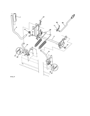 Lift Assembly Diagram and Parts List for 917203921  Craftsman Lawn Tractor