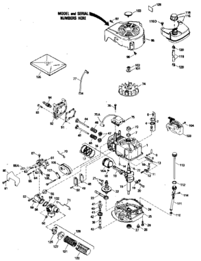 Replacement Parts Diagram and Parts List for 143394422  Craftsman Engine