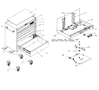 Tool Cart Diagram and Parts List for 706813380  Craftsman Tool Stand & Cart