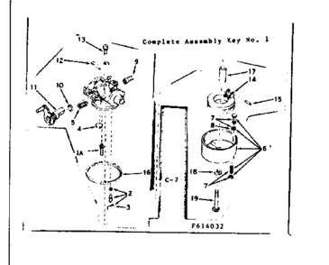 Carburetor Diagram and Parts List for 143614032  Craftsman Engine