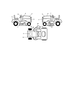 Decals Diagram and Parts List for 917273830  Craftsman Lawn Tractor