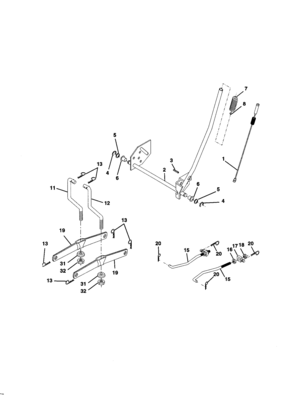 Lift Assembly Diagram and Parts List for 917270651  Craftsman Lawn Tractor