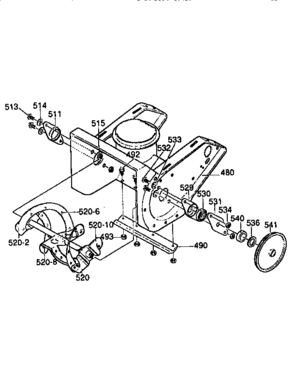 Auger Housing Assembly Diagram and Parts List for 536886770  Craftsman Snow Blower
