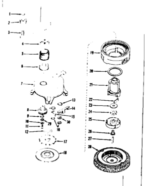 Ratchet Self Starter No. 29750 Diagram and Parts List for 143105030  Craftsman Engine