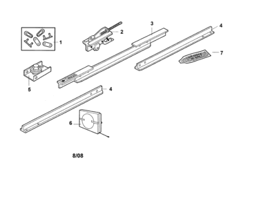 Rail Assembly Diagram and Parts List for 13953670SRT1  Craftsman Garage Door Opener