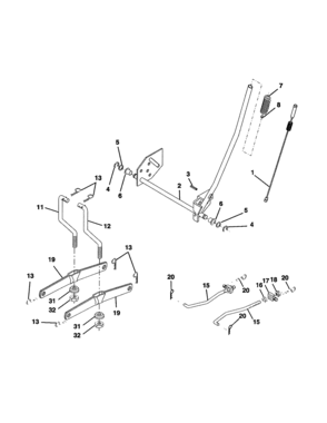 Mower Lift Diagram and Parts List for 944601880  Craftsman Lawn Tractor