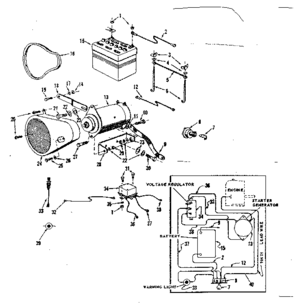 Electrical System Diagram and Parts List for 91725550  Craftsman Lawn Tractor