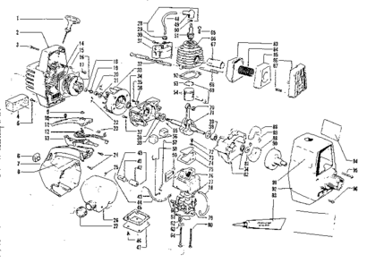 Engine Diagram and Parts List for 234795521  Craftsman Trimmer