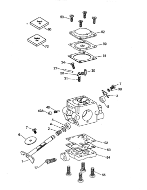 Carburetor Diagram and Parts List for 143012070  Craftsman Engine