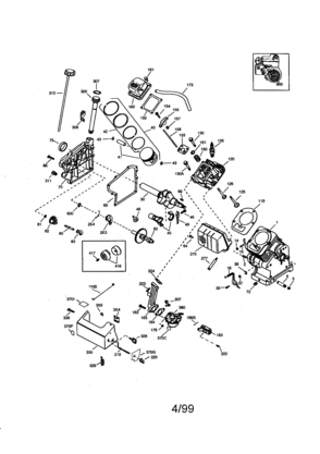 Craftsman 4-cycle Engine Diagram and Parts List for 143996501  Craftsman Engine