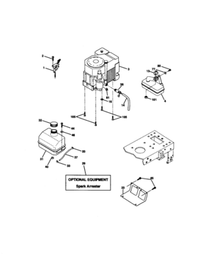 Engine Diagram and Parts List for 917271064  Craftsman Lawn Tractor