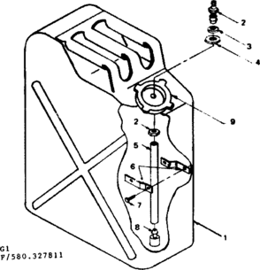 5 Gallon Fuel Tank Diagram and Parts List for 580327811  Craftsman Generator