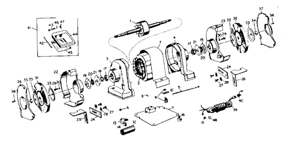 Unit Parts Diagram and Parts List for 39719511  Craftsman Grinder