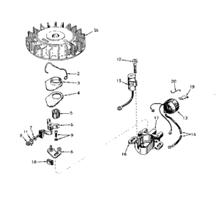 Magneto No. 610689a Diagram and Parts List for 143176032  Craftsman Engine