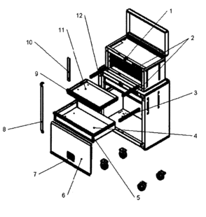 Part Location Diagram of T19824-EBK Craftsman Tool chest lock bar