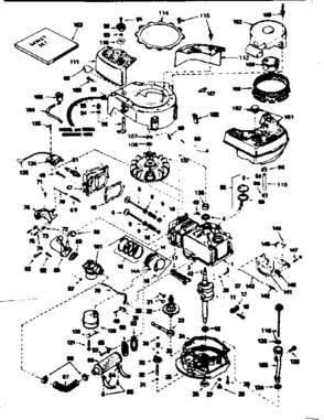 Engine Diagram and Parts List for 143364172  Craftsman Engine