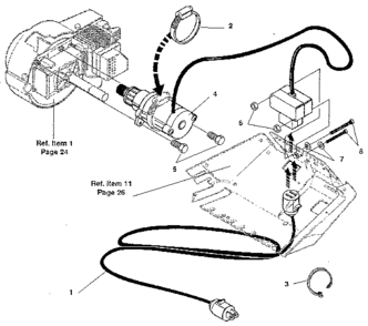 Electric Starter Diagram and Parts List for 536884330  Craftsman Snow Blower