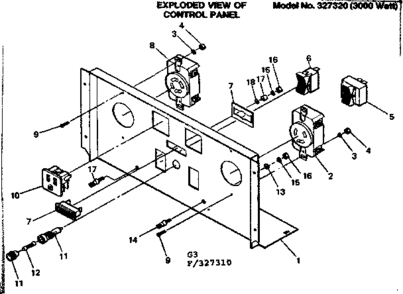 Control Panel Diagram and Parts List for 580327310  Craftsman Engine
