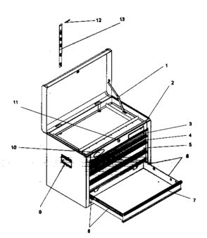 Tool Chest Diagram and Parts List for 706957350  Craftsman Tool Stand & Cart