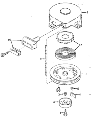 Rewind Starter No. 590420 Diagram and Parts List for 143564102  Craftsman Engine