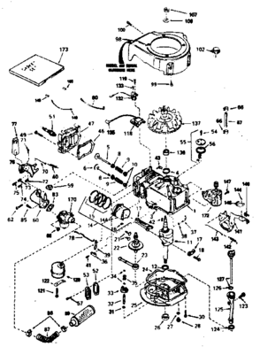 Engine Diagram and Parts List for 143364052  Craftsman Engine