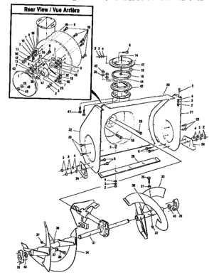 Auger Housing Diagram and Parts List for 88419  Craftsman Snow Blower