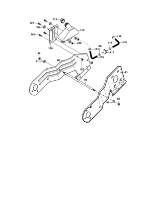 Frame Components Diagram and Parts List for C950-52735-0  Craftsman Snow Blower