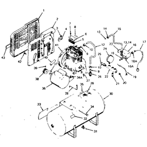 Air Compressor Diagram and Parts List for 919157030  Craftsman Compressor