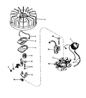 Magneto No. 30032 (phelon F-4220-h) Diagram and Parts List for 143505010  Craftsman Engine