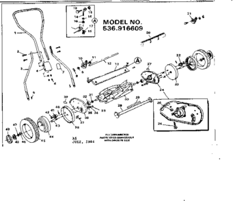 Replacement Parts Diagram and Parts List for 536916609  Craftsman Lawn Mower