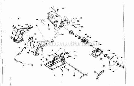 Unit Diagram and Parts List for 09621  Craftsman Circular Saw