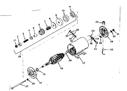 Starter Motor Diagram and Parts List for 143216012  Craftsman Engine