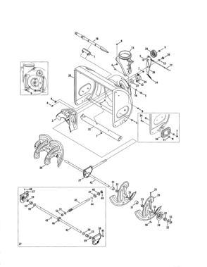 Auger & Housing/gearbox Diagram and Parts List for 247881732  Craftsman Snow Blower