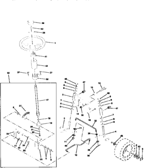 Steering Assembly Diagram and Parts List for 917256830  Craftsman Lawn Tractor