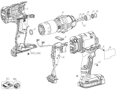 Part Location Diagram of CMCB100 Craftsman Charger