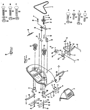 Mower Diagram and Parts List for 917254780  Craftsman Lawn Tractor