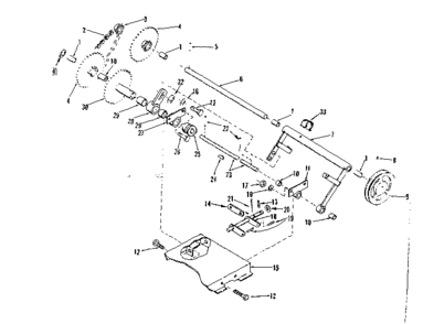 Drive Assembly Diagram and Parts List for 91781920  Craftsman Snow Blower