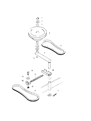 Pulley Assembly Diagram and Parts List for 53681360  Craftsman Lawn Mower